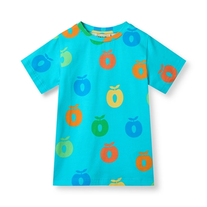 SMÅFOLK T-shirt Æbler - Blue Atoll